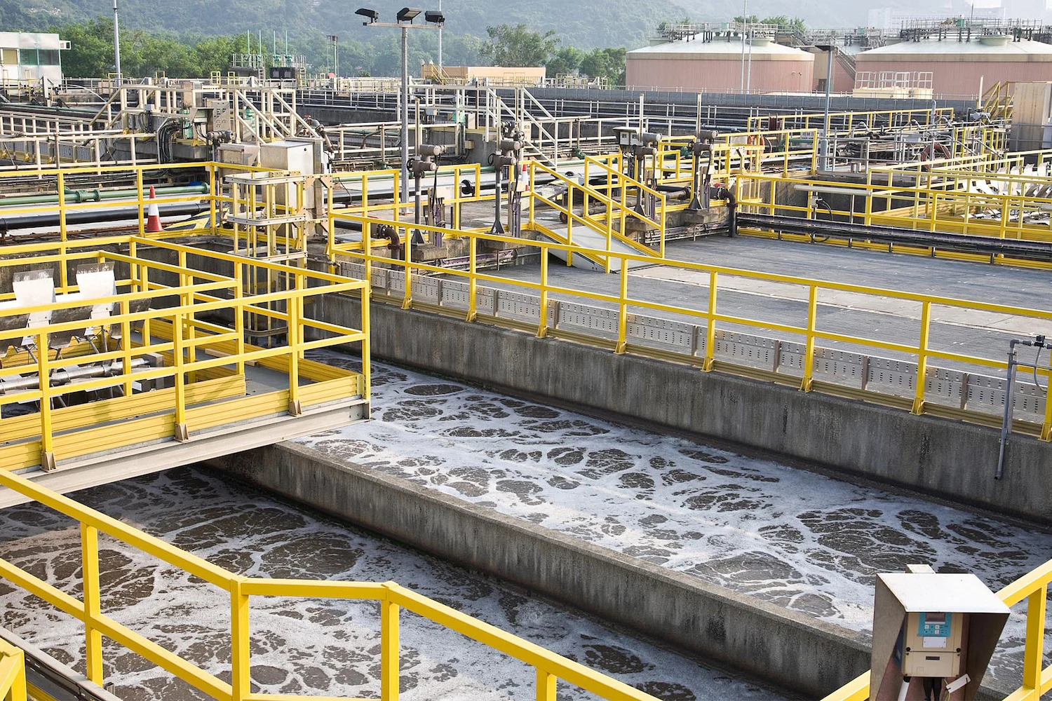 PVC Ball Valves for Wastewater Treatment Systems-32 6 Wastewater treatment facility with extensive piping infrastructure for fluid control applications