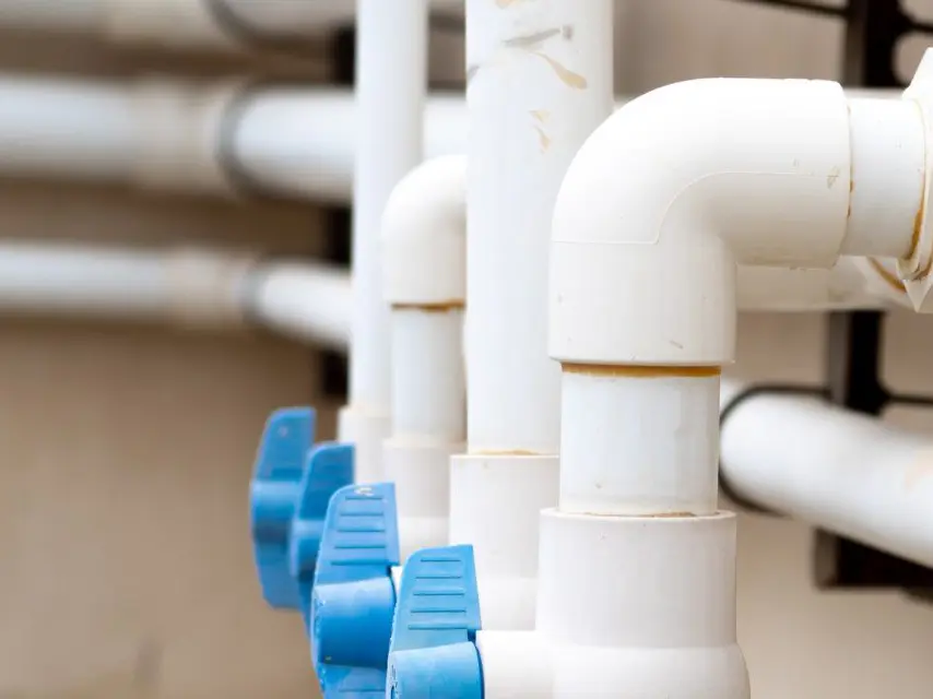 JARO PVC pipe fittings and valves installed in home water supply system