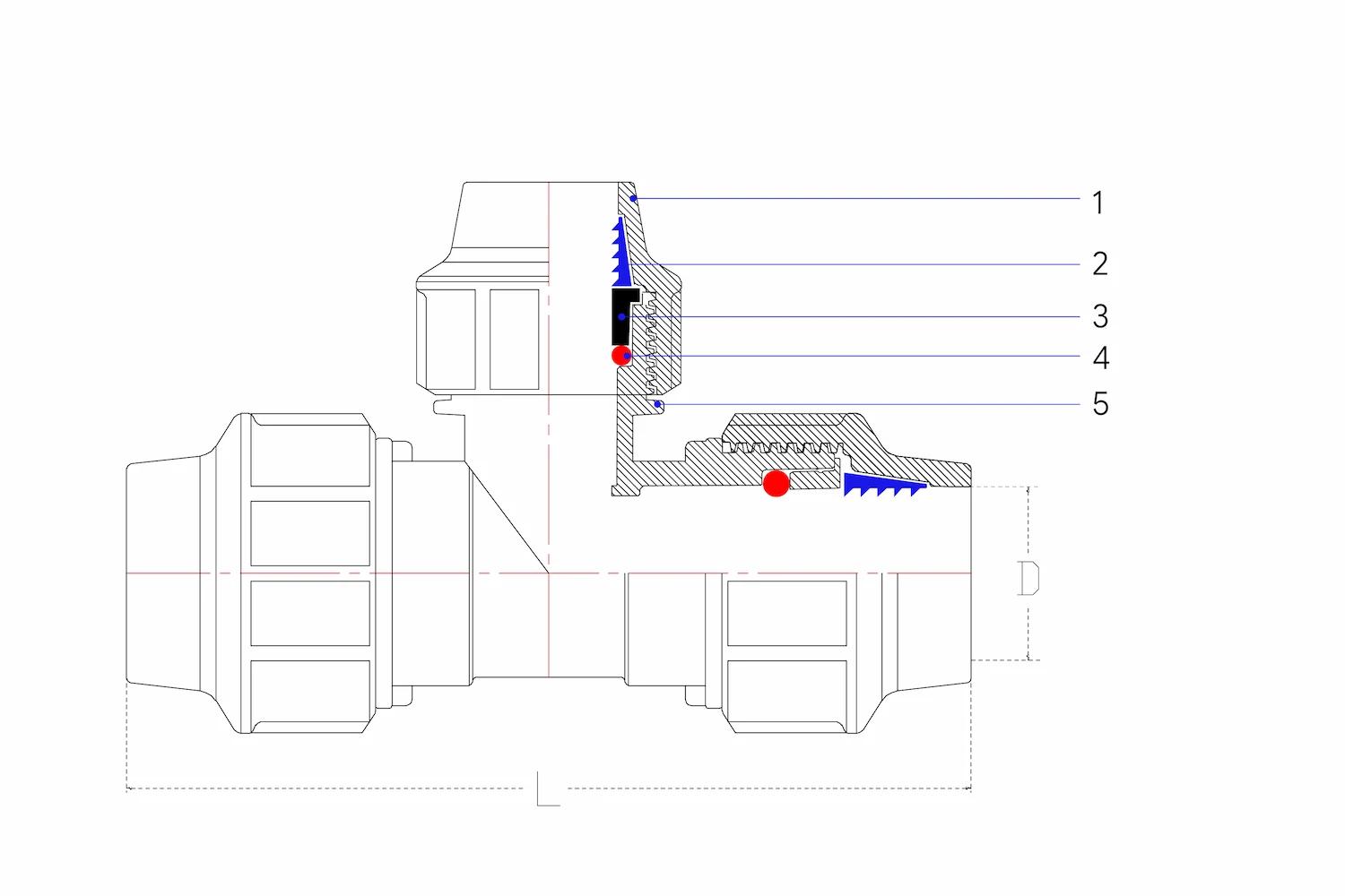 pp-compression-fitting-reducing-tee-structure-diagram-china 5 pp compression fitting reducing tee structure diagram china 1