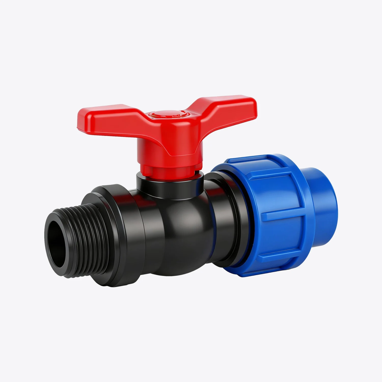 Male compact PP Valve 14 Male Threaded Ball Valve 01 TBC