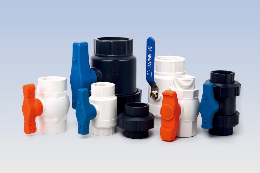 JRV15-true union ball valve 10 PVC ball valve series including compact, true union and threaded valves for water supply, irrigation and industrial piping systems