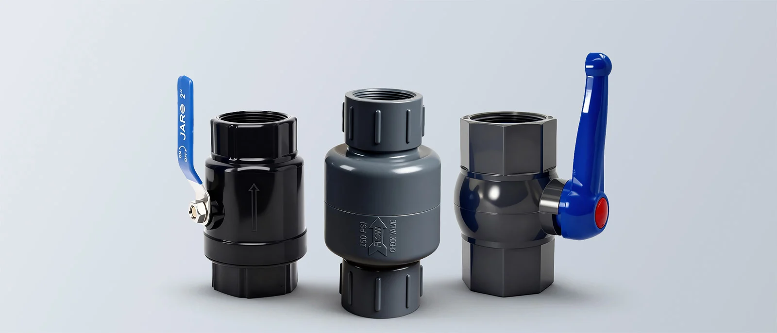 PVC-U Two Piece Ball Valve, Check Valve and Octagonal Ball Valve 2 PVC-U two piece ball valve, check valve and octagonal ball valve for industrial piping system selection