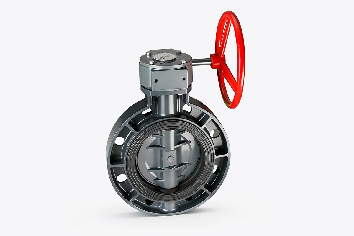 PVC-U Gear Operated Butterfly Valve 5 PVC-U gear operated butterfly valve with handwheel for larger-diameter industrial piping systems